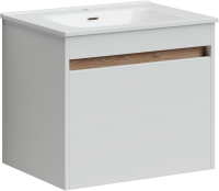 Тумба с раковиной Sancos Smart 60 см белый глянец