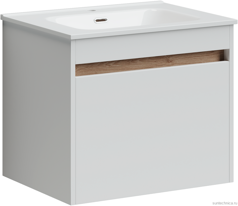 Тумба с раковиной Sancos Smart 60 см белый глянец