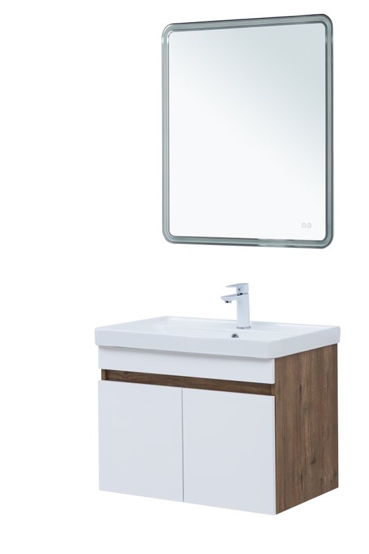 Мебель для ванной комнаты Aquanet Оптима 70 подвесная, дуб рустикальный, белый сатин