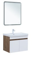 Мебель для ванной комнаты Aquanet Оптима 70 подвесная, дуб рустикальный, белый сатин