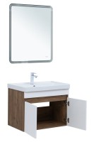 Мебель для ванной комнаты Aquanet Оптима 70 подвесная, дуб рустикальный, белый сатин