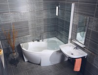 Акриловая ванна Ravak Rosa II R 170x105 см, угловая, правая, пристенная, белая, асимметричная, на ножках