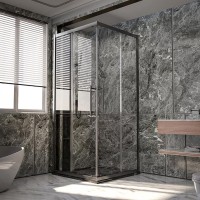 Душевой уголок Veconi Premium Trento PTC-20GR 110x80, профиль брашированный графит, стекло прозрачное