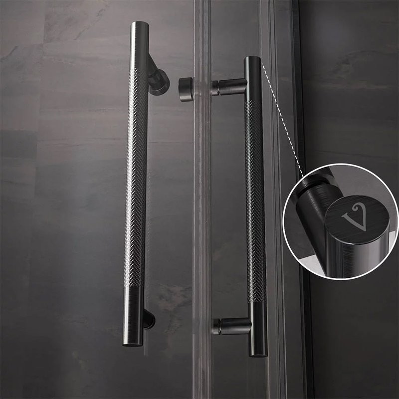 Душевой уголок Veconi Premium Trento PTC-20GR 110x80, профиль брашированный графит, стекло прозрачное