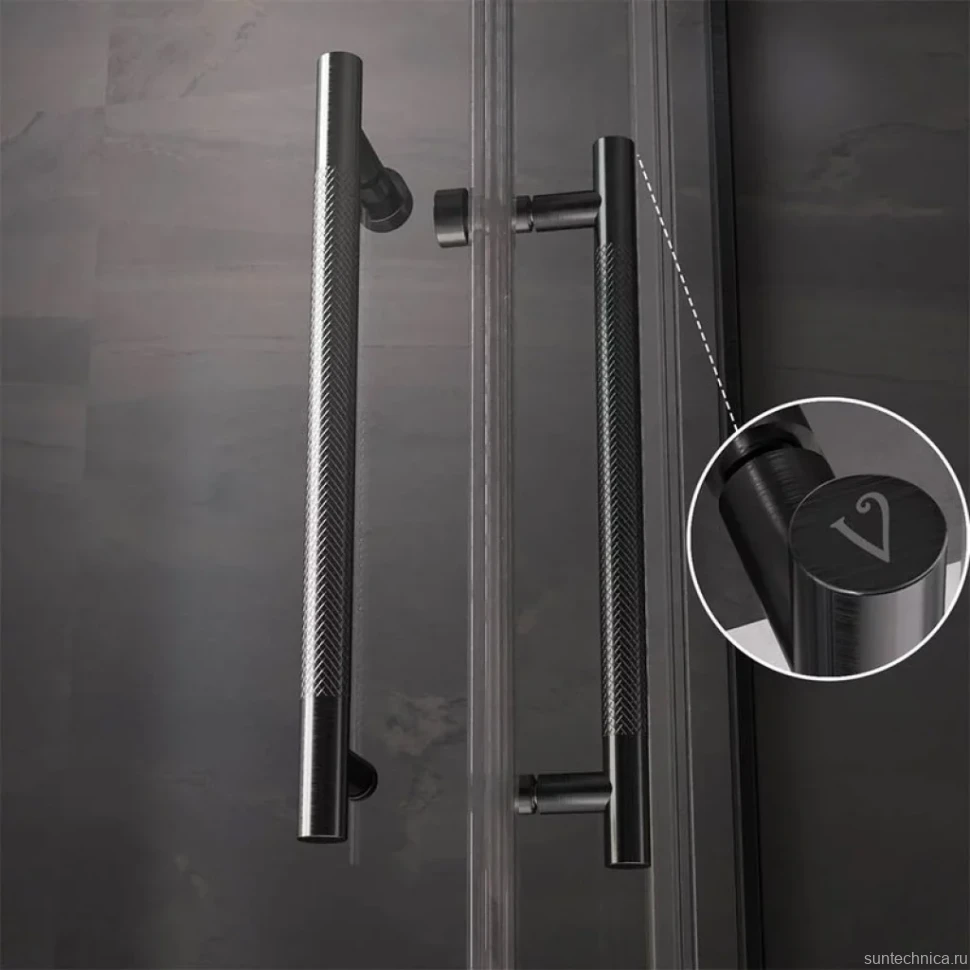 Душевой уголок Veconi Premium Trento PTC-20GR 110x80, профиль брашированный графит, стекло прозрачное