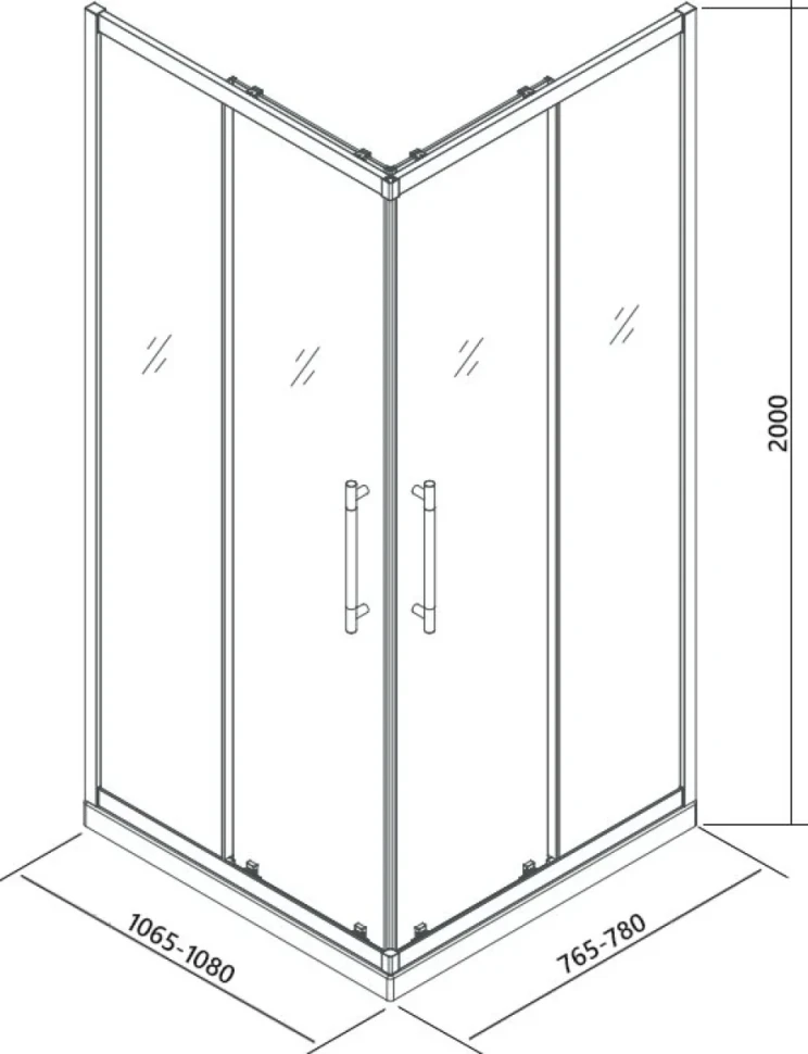 Душевой уголок Veconi Premium Trento PTC-20GR 110x80, профиль брашированный графит, стекло прозрачное