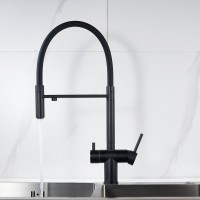 Смеситель для кухни Shevanik S178H с гибким изливом, черный
