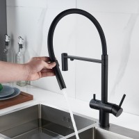 Смеситель для кухни Shevanik S178H с гибким изливом, черный