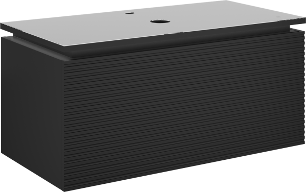 Тумба под раковину со столешницей STWORKI Рандерс 100, антрацит, подвесная, с подсветкой