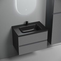 Тумба с раковиной Sancos Folk 70 grey soft, раковина CN7007MB