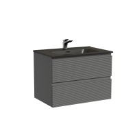 Тумба с раковиной Sancos Folk 70 grey soft, раковина CN7007MB