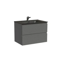 Тумба с раковиной Sancos Folk 70 grey soft, раковина CN7007MB