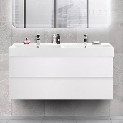 Тумба с раковиной Cezares Molveno 46 120 bianco ghiaccio, с раковиной Cezares CZR-MIL-120-2-LVB