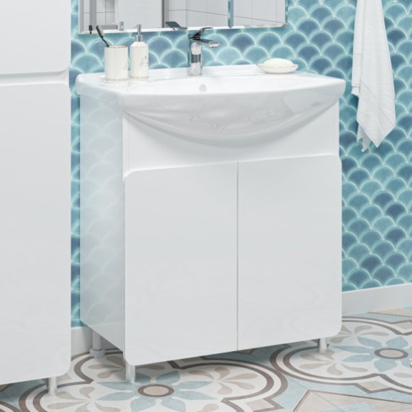 Тумба под раковину Misty Чегет 75, напольная, белая