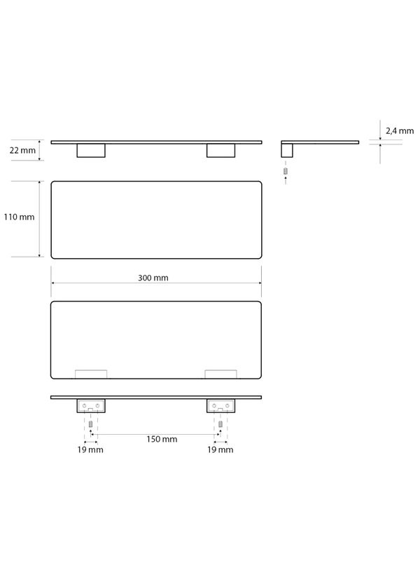 Полка под зеркало Bemeta Organic Black 167102370 30 см