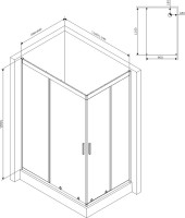 Душевой уголок AM.PM Gem W90G-404-120290-BT 120x90, профиль черный