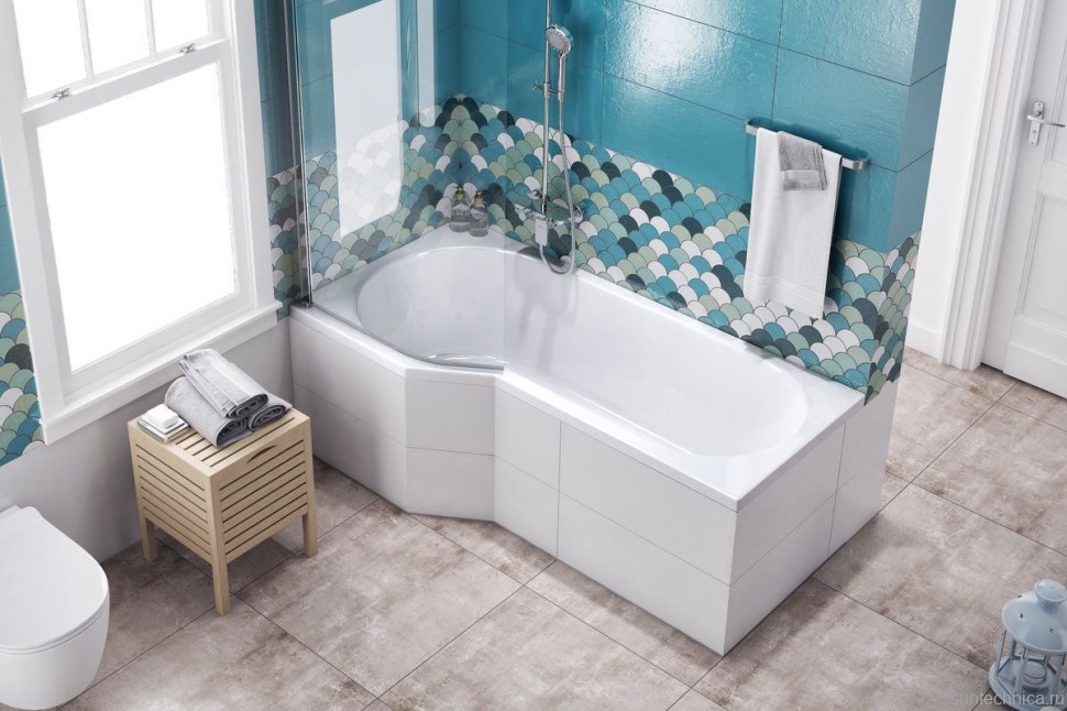 Акриловая ванна Excellent Be Spot L 160x80 см, угловая, левая, пристенная, белая, асимметричная, с каркасом