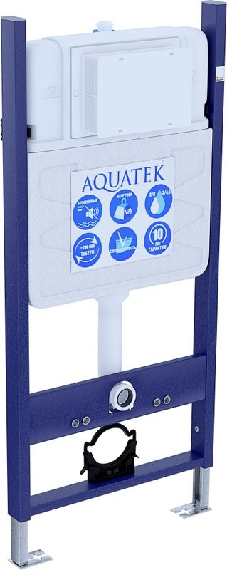 Комплект Унитаз подвесной AQUATEK Каир AQ1170-00 безободковый, с микролифтом + Инсталляция Eco Standard INS-0000014 + Комплект креплений KKI-0000002 + Кнопка KDI-0000017 матовая черная