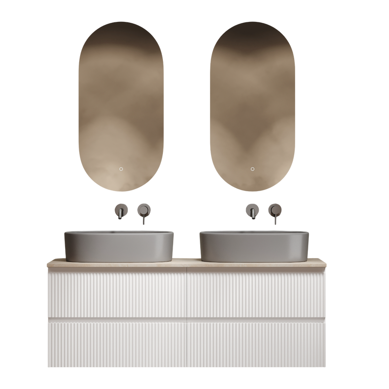 Мебель для ванной комнаты Sancos Snob R 140 bianco, столешница бежевая TT140A2, раковина CN6048MH