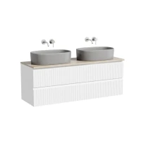 Мебель для ванной комнаты Sancos Snob R 140 bianco, столешница бежевая TT140A2, раковина CN6048MH