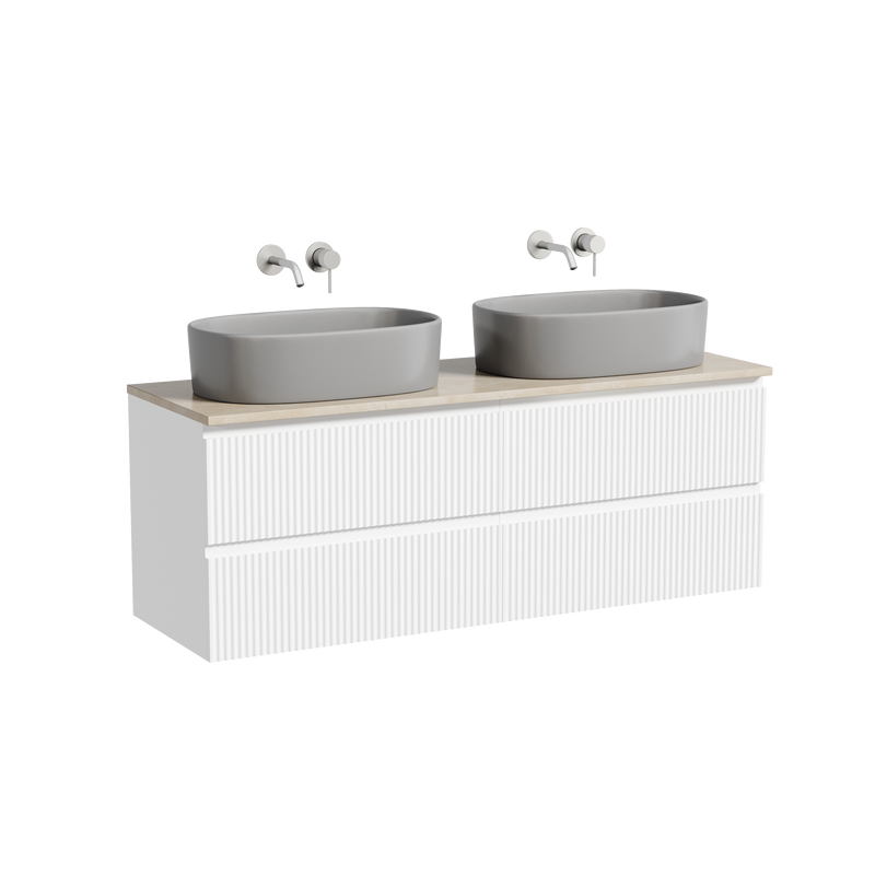 Мебель для ванной комнаты Sancos Snob R 140 bianco, столешница бежевая TT140A2, раковина CN6048MH