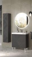 Тумба с раковиной Velvex Edge 80.2Y напольная, графит