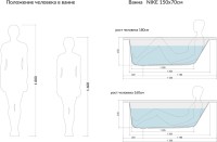 Акриловая ванна Cersanit Nike 150x70 см, пристенная, ультрабелая, с каркасом