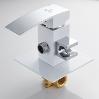 Гигиенический душ Rose R1505F-2 со смесителем, С ВНУТРЕННЕЙ ЧАСТЬЮ, белый,хром