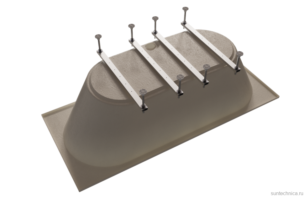 Акриловая ванна Radomir Вальс Ангосто 190x90 см, встраиваемая, белая, на ножках