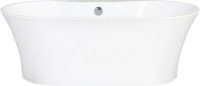 Акриловая ванна BelBagno BB201-1500-800 без опоры 150x80 см, отдельностоящая, белая, овальная, со сливом-переливом