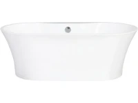 Акриловая ванна BelBagno BB201-1500-800 без опоры 150x80 см, отдельностоящая, белая, овальная, со сливом-переливом