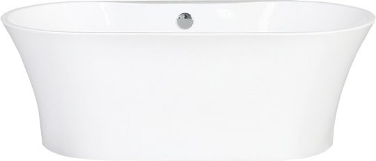 Акриловая ванна BelBagno BB201-1500-800 без опоры 150x80 см, отдельностоящая, белая, овальная, со сливом-переливом