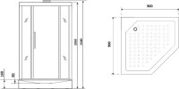Душевая кабина Niagara Luxe NG-7799WBK 90х90x210 серебро, с низким поддоном, без крыши