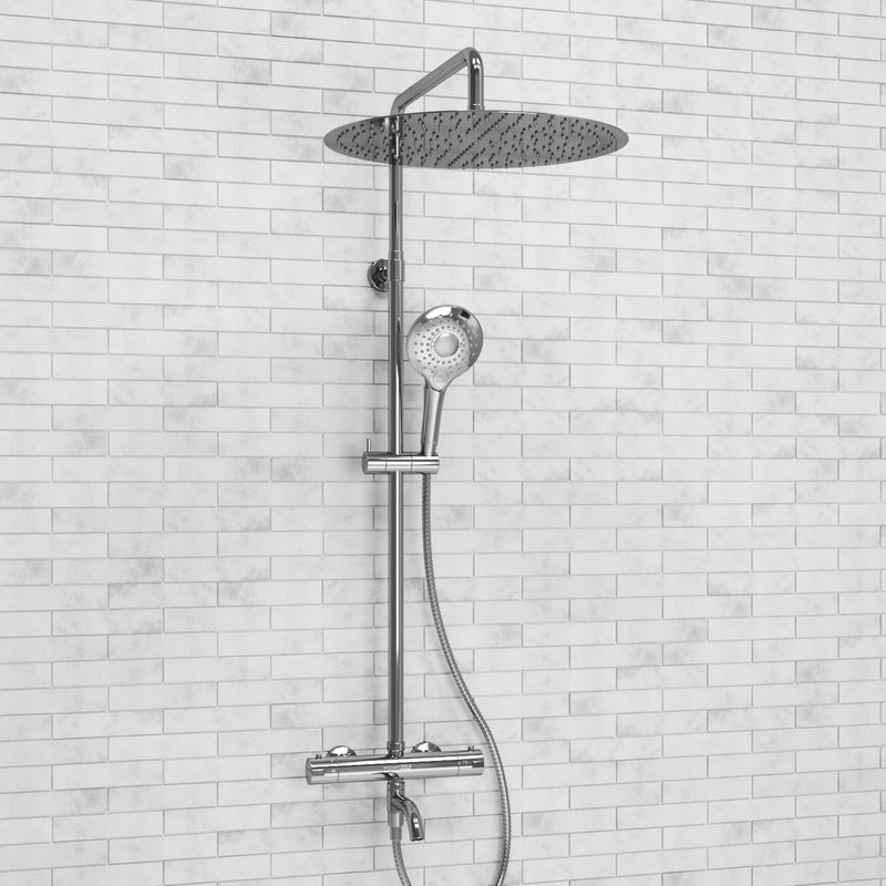 Душевая стойка Wasserkraft Berkel A188.117.101.010.CH Thermo с термостатом, хром
