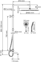 Душевая стойка Wasserkraft Berkel A188.117.101.010.CH Thermo с термостатом, хром