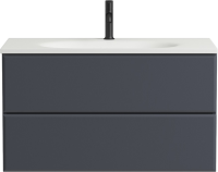 Тумба с раковиной Cezares Eco 90 2 ящика, ручки сатин, grafito