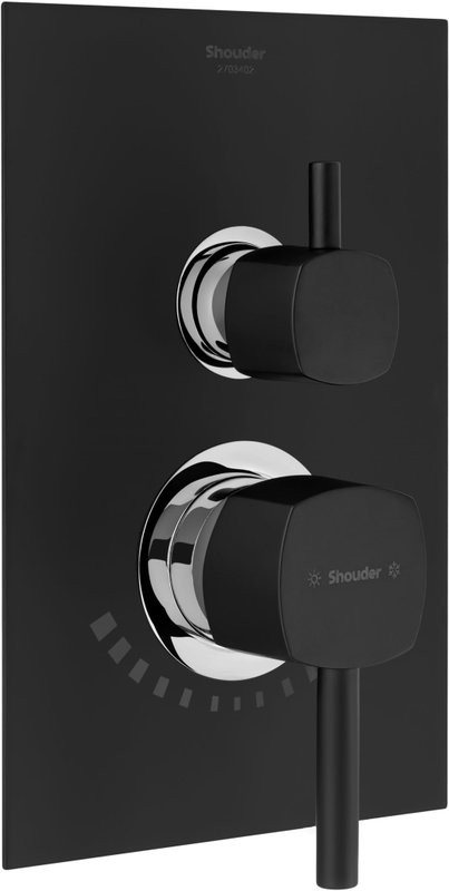 Душевой комплект Shouder Romer 0263110 С ВНУТРЕННЕЙ ЧАСТЬЮ, черный, хром