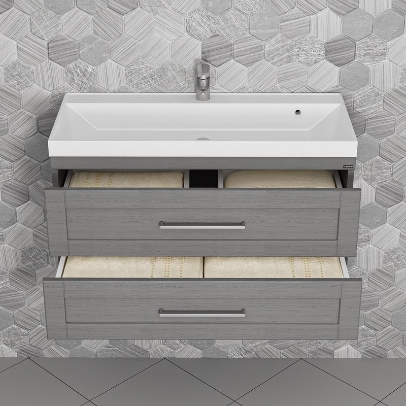 Тумба с раковиной СаНта Венера 100 подвесная, дуб серый