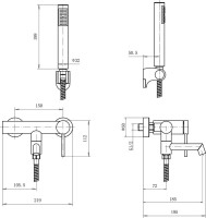 Смеситель для ванны с душем Fashun A53033 сатин Смеситель для ванны с душем Fashun A53033 сатин