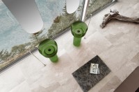 Раковина напольная Abber Kristall AT2702Emerald 45 глянцевая зеленая, круглая, моноблок