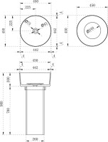 Раковина напольная Abber Kristall AT2702Emerald 45 глянцевая зеленая, круглая, моноблок