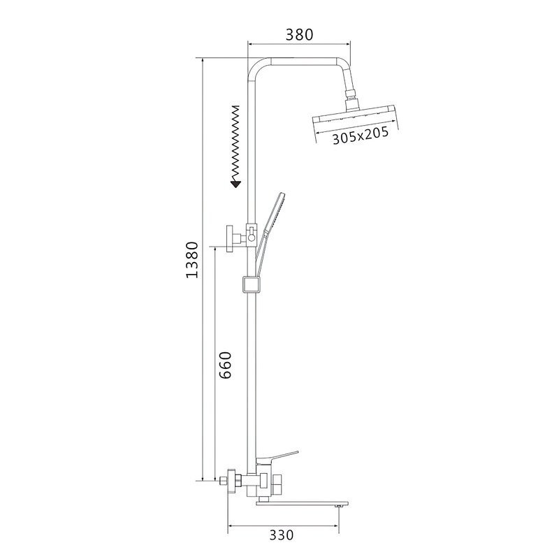 Душевая стойка Shevanik S6136C белый