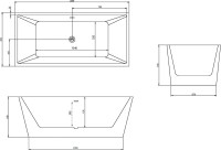 Акриловая ванна Abber AB9224-1.5 150x80 см, отдельностоящая, белая, с каркасом, со сливом-переливом