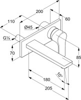 Смеситель для раковины Kludi Zenta SL 482473965 С ВНУТРЕННЕЙ ЧАСТЬЮ матовый черный