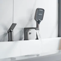 Смеситель на борт ванны Shevanik S4112T оружейная сталь Смеситель на борт ванны Shevanik S4112T оружейная сталь