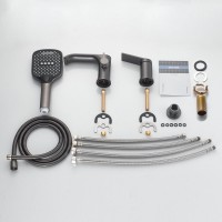 Смеситель на борт ванны Shevanik S4112T оружейная сталь Смеситель на борт ванны Shevanik S4112T оружейная сталь