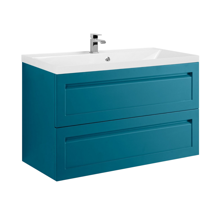 Тумба под раковину без столешницы Art&Max Platino 100 подвесная, бирюзовая матовая