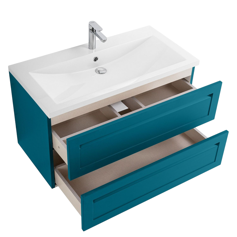 Тумба под раковину без столешницы Art&Max Platino 100 подвесная, бирюзовая матовая