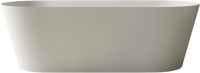 Ванна из искусственного камня Abber Stein AS9622 165x70 см, отдельностоящая, матовая белая, овальная, на ножках, с донным клапаном, фурнитура белая
