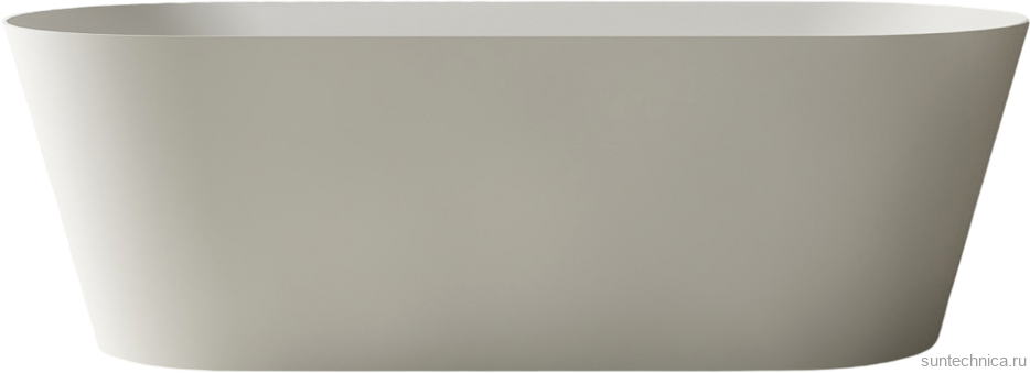 Ванна из искусственного камня Abber Stein AS9622 165x70 см, отдельностоящая, матовая белая, овальная, на ножках, с донным клапаном, фурнитура белая